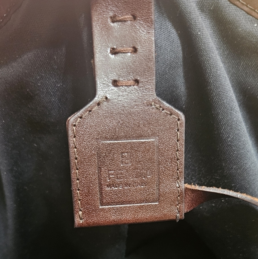 Fendi ZUCCA Tote / Carry All Handbag With Leather Pouch Signature Monogram EUC - Picture 4 of 6
